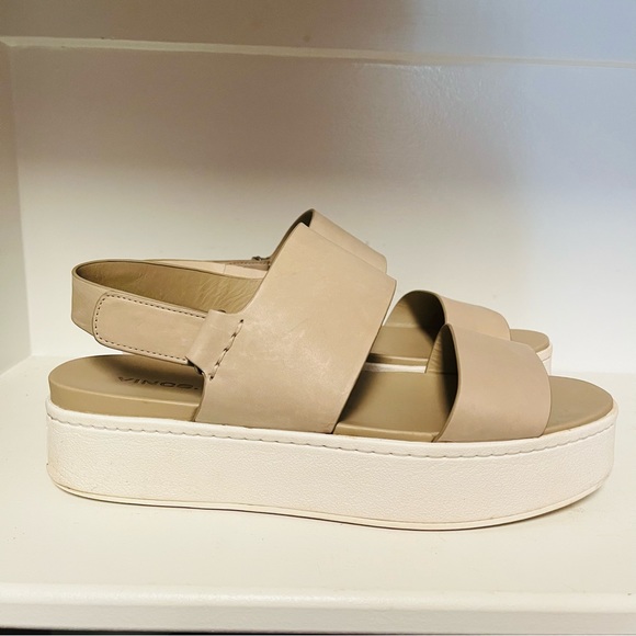 Vince Westport Platform Sandal, Light Straw, Size 9 - Picture 3 of 9